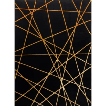 Koberec Kusový koberec Gloss 406C 86 geometric black/gold, 280x370, černá, chodba / předsíň, Dywany Łuszczów - 1 rok na vrácení + DOPRAVA ZDARMA k Vám i zpět
