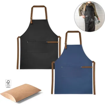 Kuchyňská zástěra VESPER. Zástěra ze 100% bavlněného plátna (300 g/m²) s kovovými detaily bez potisku 1 bez potisku bez potisku