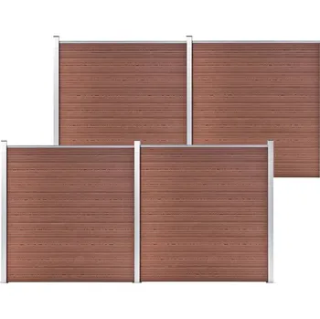 Zahradní plot WPC hnědý, 699 x 186 cm