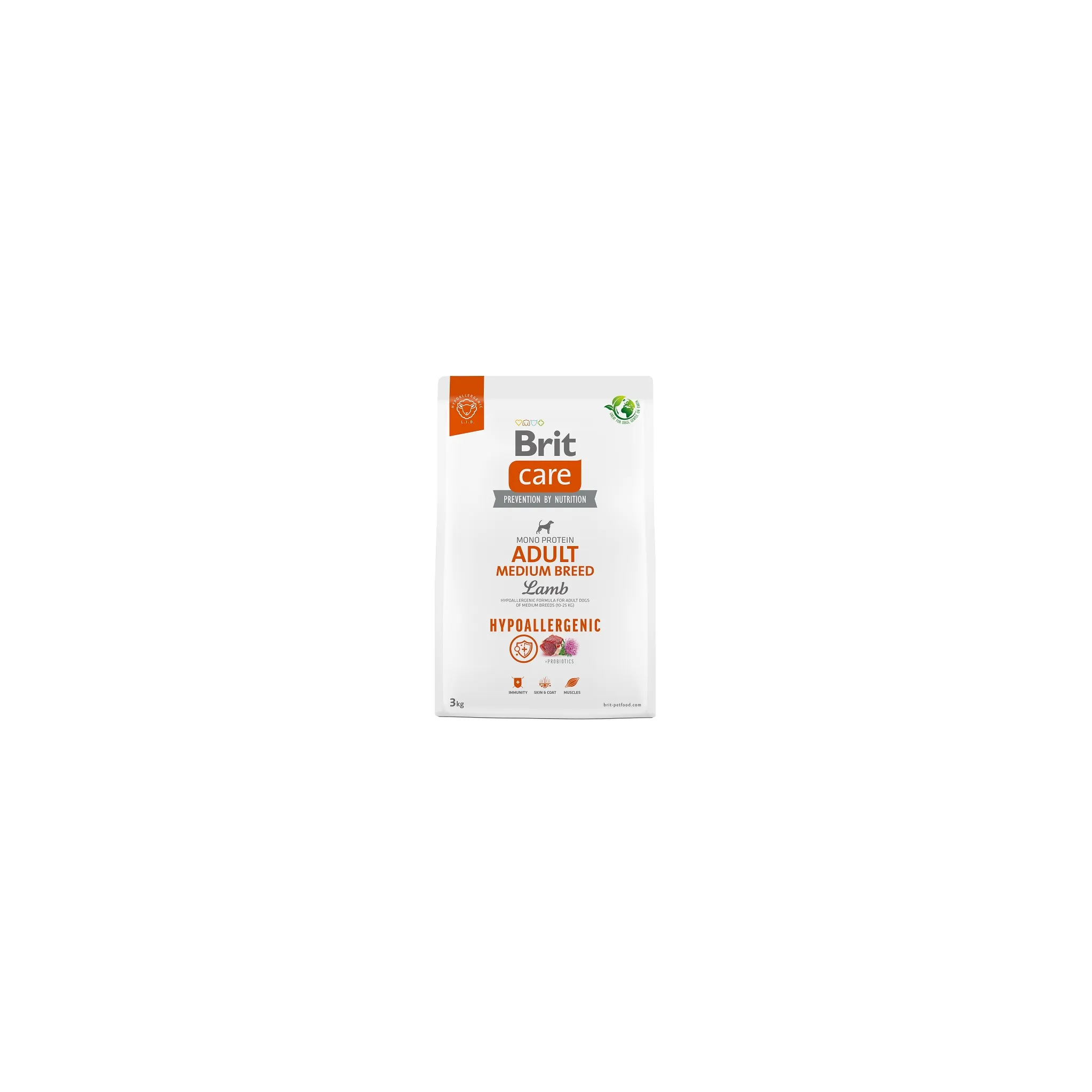 Fotografie 2 - Krmivo pro psa Brit Care Dog Hypoallergenic Adult Medium Breed Lamb 3 kg
