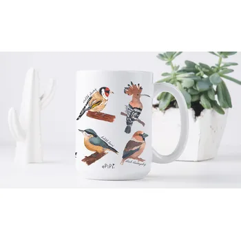 ePiPí Velký keramický hrnek 450 ml - Ptáci