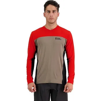 cyklistický dres dres Mons Royale Redwood Enduro VLS LS - Retro Red/Black/Walnut XL