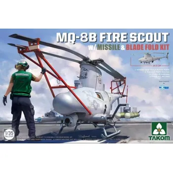 Plastikový model Takom 1/35 MQ-8B FIRE SCOUT w/missile & blade fold kit