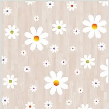 Stolování Ubrus PVC kopretiny na hnědém podkladu návin 20 m x 140 cm