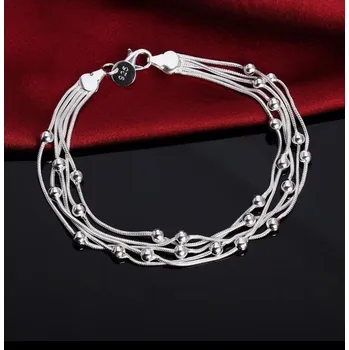 Souprava šperků Krásný řetízkový náramek s kuličkami (Náramky a řetízky)