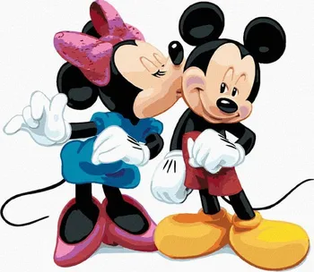 Zuty Mickey Mouse a pusa na tvář od Minnie 40 x 50 cm bez rámu