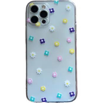 Pouzdro na mobilní telefon Květinový průhledný silikonový kryt s ochranou fotoaparátu pro iPhone 14/PLUS/PRO/MAX Typ: iPhone 14 pro
