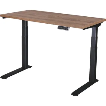 Psací stůl Polohovací stůl Liftor Magic 138 x 65 cm Dub Sherman koňakově hnědý / Černá podnož, elektricky výškově nastavitelný