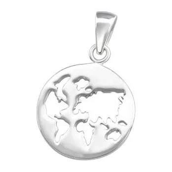Přívěsek Stříbrný přívěsek zeměkoule - A4S36750 (Stříbrný přívěsek mapa)