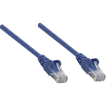 Datový kabel Intellinet 350723 RJ45 síťové kabely, propojovací kabely CAT 6A S/FTP 0.50 m modrá jednoduché stínění, kompletní stínění, bez halogenů 1 ks