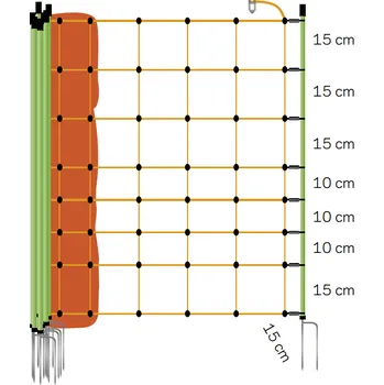 Ohradník Síť na elektrické ohradníky pro ovce, 50m, 90cm, 2 hroty