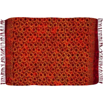 Šátek Sarong batikovaný, pareo BOB Batik, Slunečnice červený