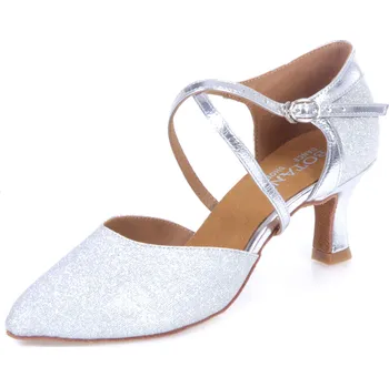 Dámské lodičky Taneční boty Botan BS-5 stříbrná 6,5 cm Flare Velikost: 41