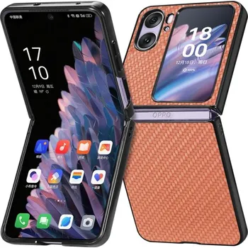 Pouzdro na mobilní telefon JSM 56455 JSM CARBON Plastový kryt Oppo Find N2 Flip hnědý