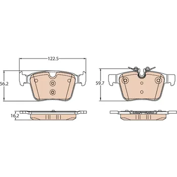 Brzdová destička Sada brzdových destiček, kotoučová brzda TRW GDB2110