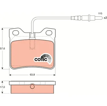 Brzdová destička Sada brzdových destiček, kotoučová brzda TRW GDB985