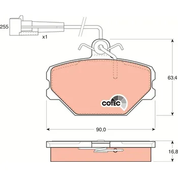 Brzdová destička Sada brzdových destiček, kotoučová brzda TRW GDB833