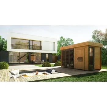 Venkovní finská sauna AZALIA - přírodní barva