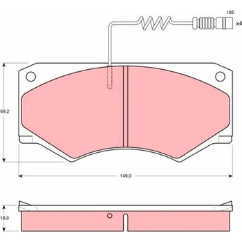 Brzdová destička Sada brzdových destiček, kotoučová brzda TRW GDB1067