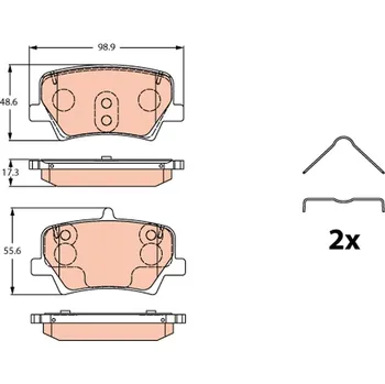 Brzdová destička Sada brzdových destiček, kotoučová brzda TRW GDB2277