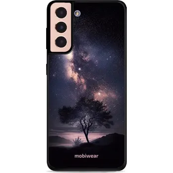 Pouzdro na mobilní telefon Lesklý kryt Mobiwear Glossy - Samsung Galaxy S21 - G005G Strom s galaxií (Prémiové lesklé pouzdro, obal, kryt Mobiwear Glossy na mobil Samsung Galaxy S21 - G005G Strom s galaxií, materiál Plast + TPU silikon - krytí po všech stranách, neošoupatelný potisk