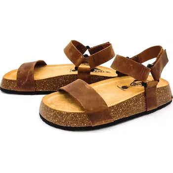 Dámské sandále Dámské kožené sandálky 636033 APURE ROBLE Plakton hnědá Barva: roble, Velikost: 39