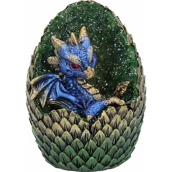 Soška Modrý dráček ve vejci cca 10,7 cm, 160 g