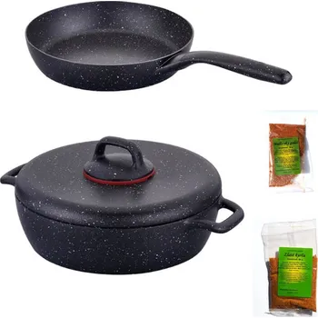 Hrnec Hrnec s poklicí 26 cm + pánev 24 cm + pepř (2 ks) Classic Plus Volkanit