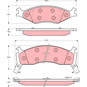 Brzdová destička Sada brzdových destiček, kotoučová brzda TRW GDB3123