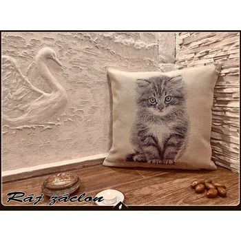 Dekorativní polštářek Potah na polštářek Cat (Gobelínový potah na polštářek 45x45cm)
