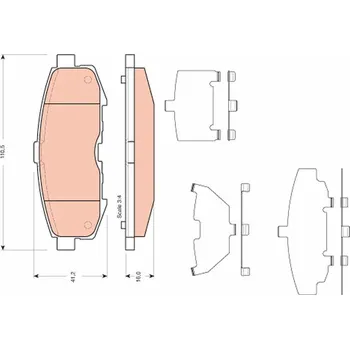 Brzdová destička Sada brzdových destiček, kotoučová brzda TRW GDB3406
