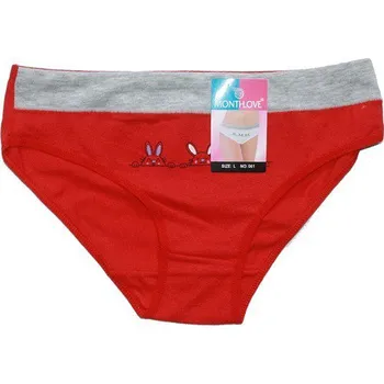 Dámské kalhoty Dámské kalhotky do boků červené zajíčci 061 - 593/169