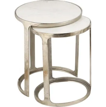 Konferenční stolek BIZZOTTO set 2 kulatých odkládacích stolků JANIRA 0746846