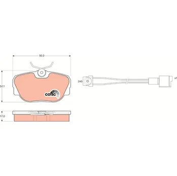 Brzdová destička Sada brzdových destiček, kotoučová brzda TRW GDB820