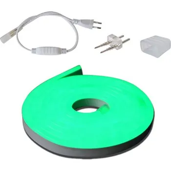 LED páska LED neon hadice 230V, 2835, 92LED/m IP67 7W/m 5m zelená + příslušenství