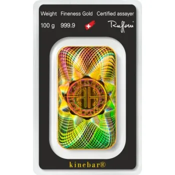 Zlatý slitek Argor Heraeus 100 g Kinebar