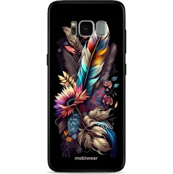 Pouzdro na mobilní telefon Lesklý kryt Mobiwear Glossy - Samsung Galaxy S8 - G011G Kytice s pírkem (Prémiové lesklé pouzdro, obal, kryt Mobiwear Glossy na mobil Samsung Galaxy S8 - G011G Kytice s pírkem, materiál Plast + TPU silikon - krytí po všech stranách, neošoupatelný potisk,)