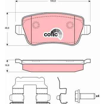 Brzdová destička Sada brzdových destiček, kotoučová brzda TRW GDB1637