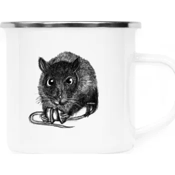 Plecháček - nerezový lem s potiskem Krysák na plechu