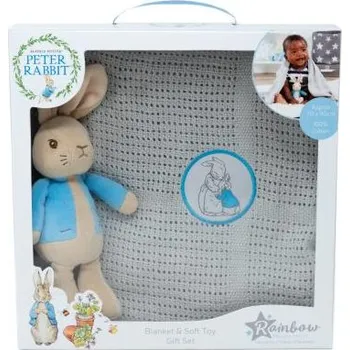 Hračka pro nejmenší Rainbow Design Limited Rainbow Králíček Petr dárková sada s dečkou