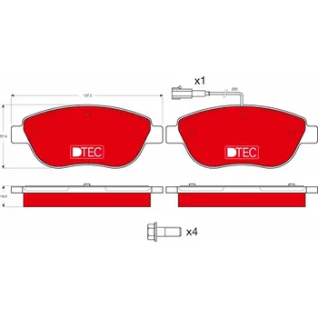 Brzdová destička Sada brzdových destiček, kotoučová brzda TRW GDB1483DTE