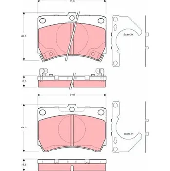Brzdová destička Sada brzdových destiček, kotoučová brzda TRW GDB3252
