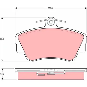 Brzdová destička Sada brzdových destiček, kotoučová brzda TRW GDB812