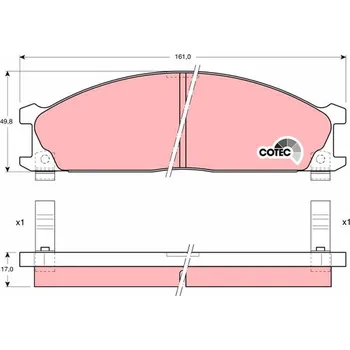 Brzdová destička Sada brzdových destiček, kotoučová brzda TRW GDB766