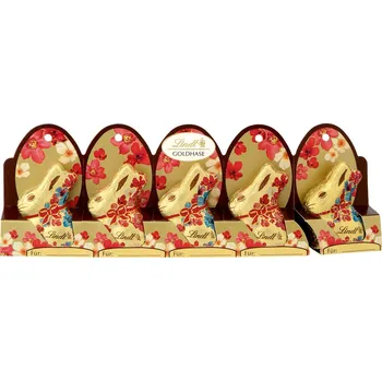 Cukrovinka Lindt Zlatý zajíček mini s květinkami 30 % 5x 10 g