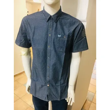 Pánská košile Twinlife pánská košile krátký rukáv vzor modrá