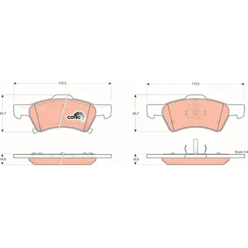 Brzdová destička Sada brzdových destiček, kotoučová brzda TRW GDB4129