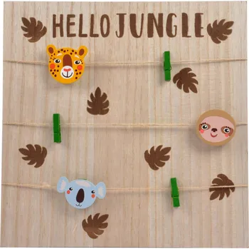 Homea Dětský organizér na zeď Hello Jungle 30 x 30 cm