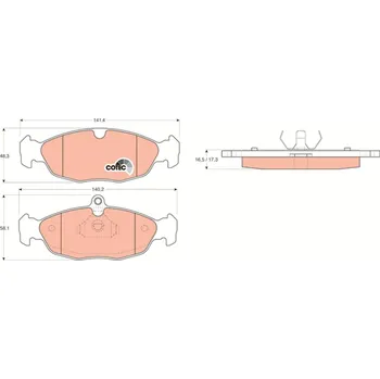 Brzdová destička Sada brzdových destiček, kotoučová brzda TRW GDB1040