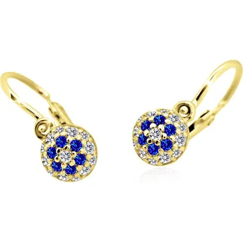 Náušnice Cutie Kids Jewellery c2755-10-60-x-1 Zlaté dětské náušnice na brizuru Cutie C2755 Dark Blue – zlatý šperk ryzosti 585/1000 v Dárkovém balení s Certifikátem GBEYT-00802